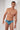General view of a men model wearing HO blue print  Swim Mini Briefs
