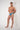 Full-body view of a men model wearing HO blue print  Swim Mini Briefs