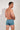 Back view of a men model wearing HO blue print  Swim Shorts