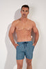 Front view of a men model wearing HO blue print  Beach Boxer