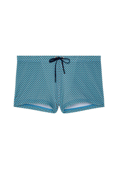 Front cutout view of HO blue print  Swim Shorts