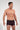 Front view of a men model wearing HO red print modal/viscose/tencel Trunk