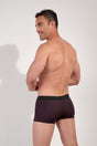 Back view of a men model wearing HO red print modal/viscose/tencel Trunk