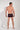 General view of a men model wearing HO red print modal/viscose/tencel Trunk
