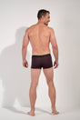 General view of a men model wearing HO red print modal/viscose/tencel Trunk