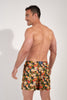Back view of a men model wearing HO navy print  Beach Boxer