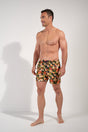 Full-body view of a men model wearing HO navy print  Beach Boxer