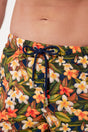 Close-up view of a men model wearing HO navy print  Beach Boxer