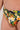 Close-up view of a men model wearing HO navy print  Swim Mini Briefs