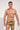 Front view of a men model wearing HO navy print  Swim Shorts