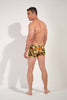 General view of a men model wearing HO navy print  Swim Shorts