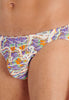 Close-up view of a men model wearing HO white print  Comfort Micro Briefs