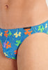 Close-up view of a men model wearing HO blue print  Comfort Micro Briefs