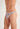Close-up view of a men model wearing HO white print  G-String