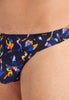 General view of a men model wearing HO black print  G-String