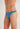 Close-up view of a men model wearing HO blue print  G-String