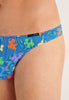 General view of a men model wearing HO blue print  G-String