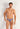Front view of a men model wearing HO navy print  G-String