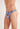Close-up view of a men model wearing HO navy print  G-String