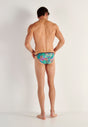 General view of a men model wearing HO multico print  Tanga Briefs