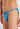 Close-up view of a men model wearing HO blue print  Tanga Briefs