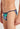 Close-up view of a men model wearing HO navy blue print  Tanga Briefs