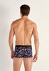 Back view of a men model wearing HO black print  Trunk