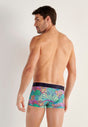 Back view of a men model wearing HO multico print  Trunk