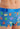 Close-up view of a men model wearing HO blue print  Trunk