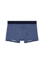 Front cutout view of HO navy print modal/viscose/tencel Boxer Briefs HO1