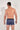 Back view of a men model wearing HO navy print modal/viscose/tencel Boxer Briefs HO1