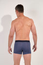 Back view of a men model wearing HO navy print modal/viscose/tencel Boxer Briefs HO1