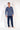 Full-body view of a men model wearing HO navy print cotton Long Sleepwear