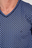 Close-up view of a men model wearing HO navy print cotton Long Sleepwear