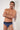 Front view of a men model wearing HO navy print modal/viscose/tencel Briefs HO1