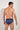 Back view of a men model wearing HO navy print modal/viscose/tencel Briefs HO1