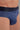 Close-up view of a men model wearing HO navy print modal/viscose/tencel Briefs HO1