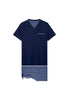 Front cutout view of HO navy print cotton Short Sleepwear