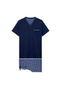 Front cutout view of HO navy print cotton Short Sleepwear