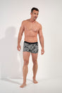 Full-body view of a men model wearing HO multico print  Boxer Briefs