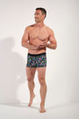 General view of a men model wearing HO multico print  Boxer Briefs