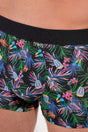 Close-up view of a men model wearing HO multico print  Boxer Briefs