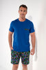 Front view of a men model wearing HO multico print cotton Short Sleepwear