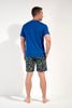 General view of a men model wearing HO multico print cotton Short Sleepwear