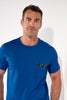 Close-up view of a men model wearing HO multico print cotton Short Sleepwear