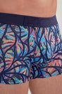 Close-up view of a men model wearing HO multico print  Boxer Briefs