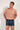Front view of a men model wearing HO black print modal/viscose/tencel Boxer Briefs