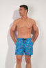 Front view of a men model wearing HO blue print  Beach Boxer