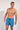 General view of a men model wearing HO blue print  Beach Boxer