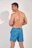 Back view of a men model wearing HO blue print  Beach Boxer